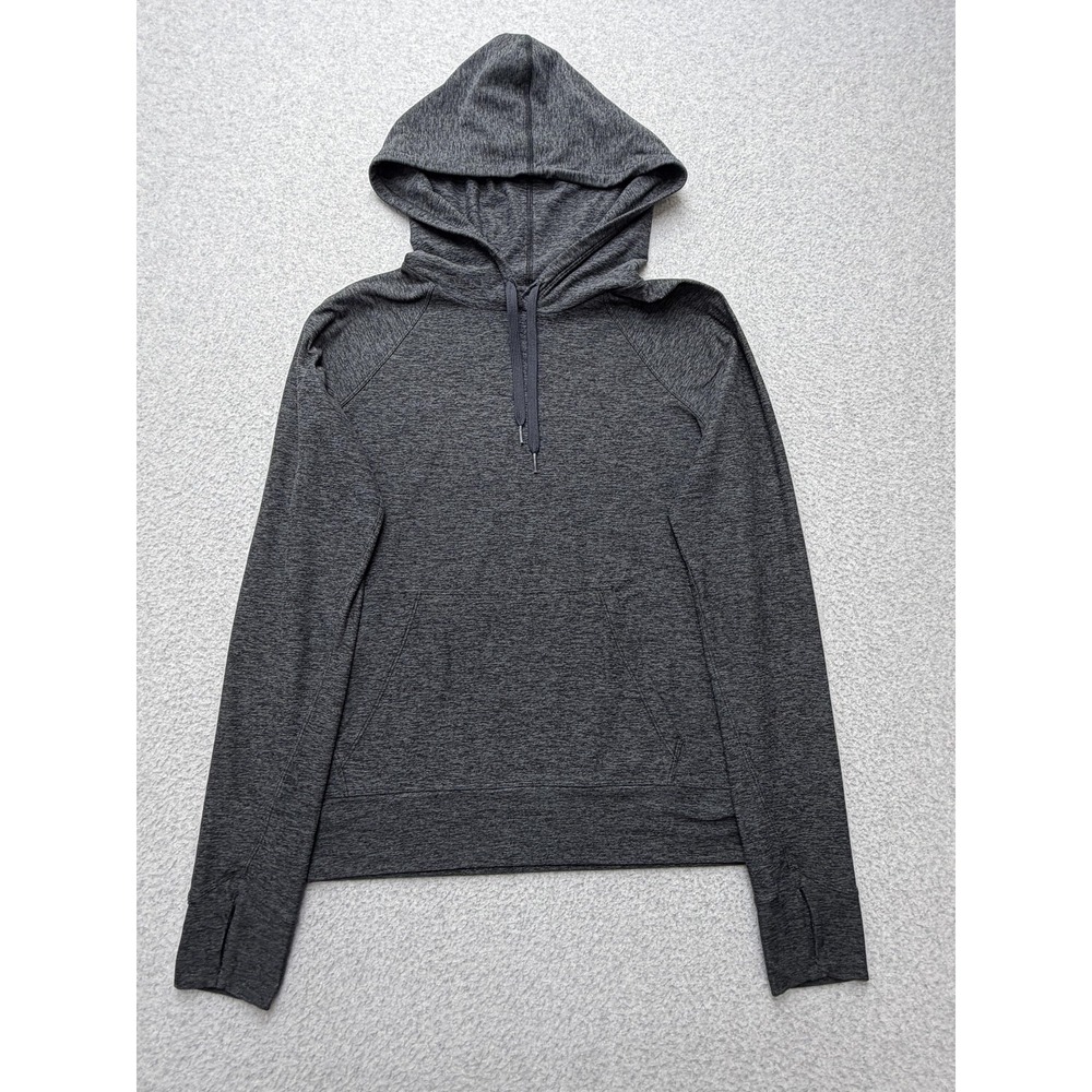 Outdoor Voices Hoodie Womens Medium Gray Lightweight Stretch Pullover Thumbholes